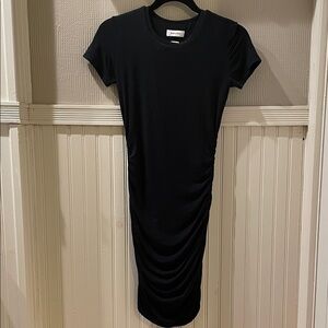 Babaton Black Ruched bodycon dress XS